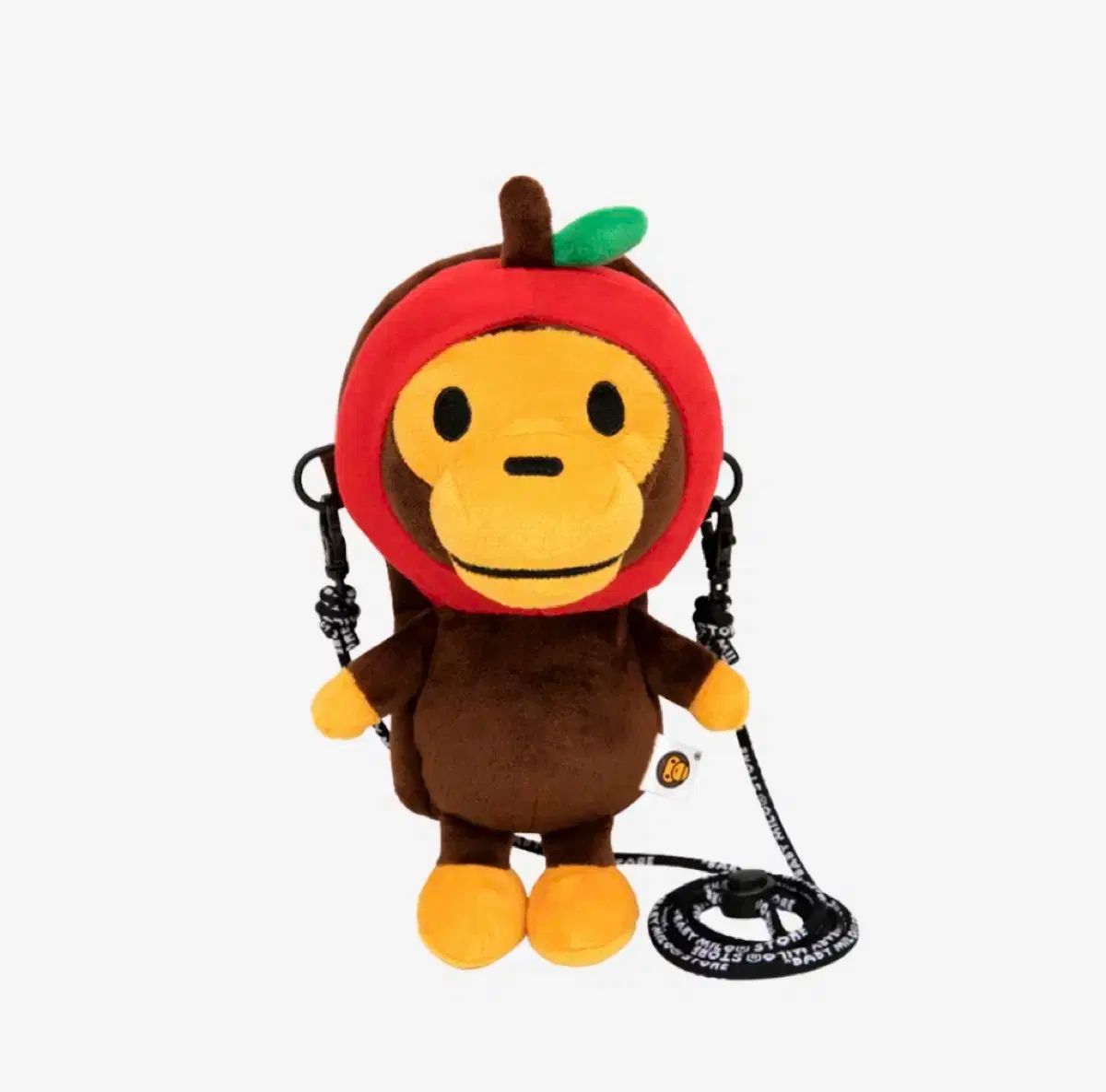 A BATHING APE アベイシングエイプ ベビー マイロ プラシ天 モバイル バッグ 赤 リンゴ