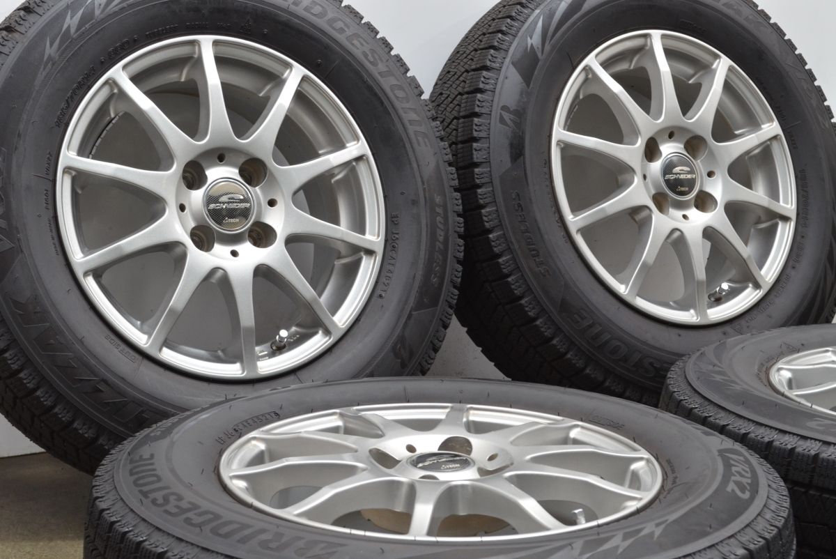 バリ溝 シュナイダー 14in 5.5J 38 PCD100 ブリヂストン ブリザック VRX2 185 70R14 フィールダー ノート フリード スタッドレス