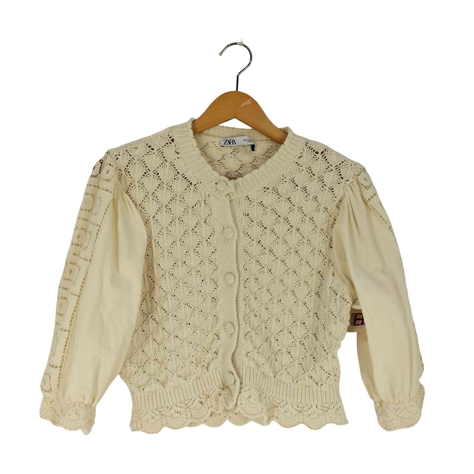 ZARA こんトラストニットカーディガン ザラ ZARA コントラスト ニット カーディガン レディース import