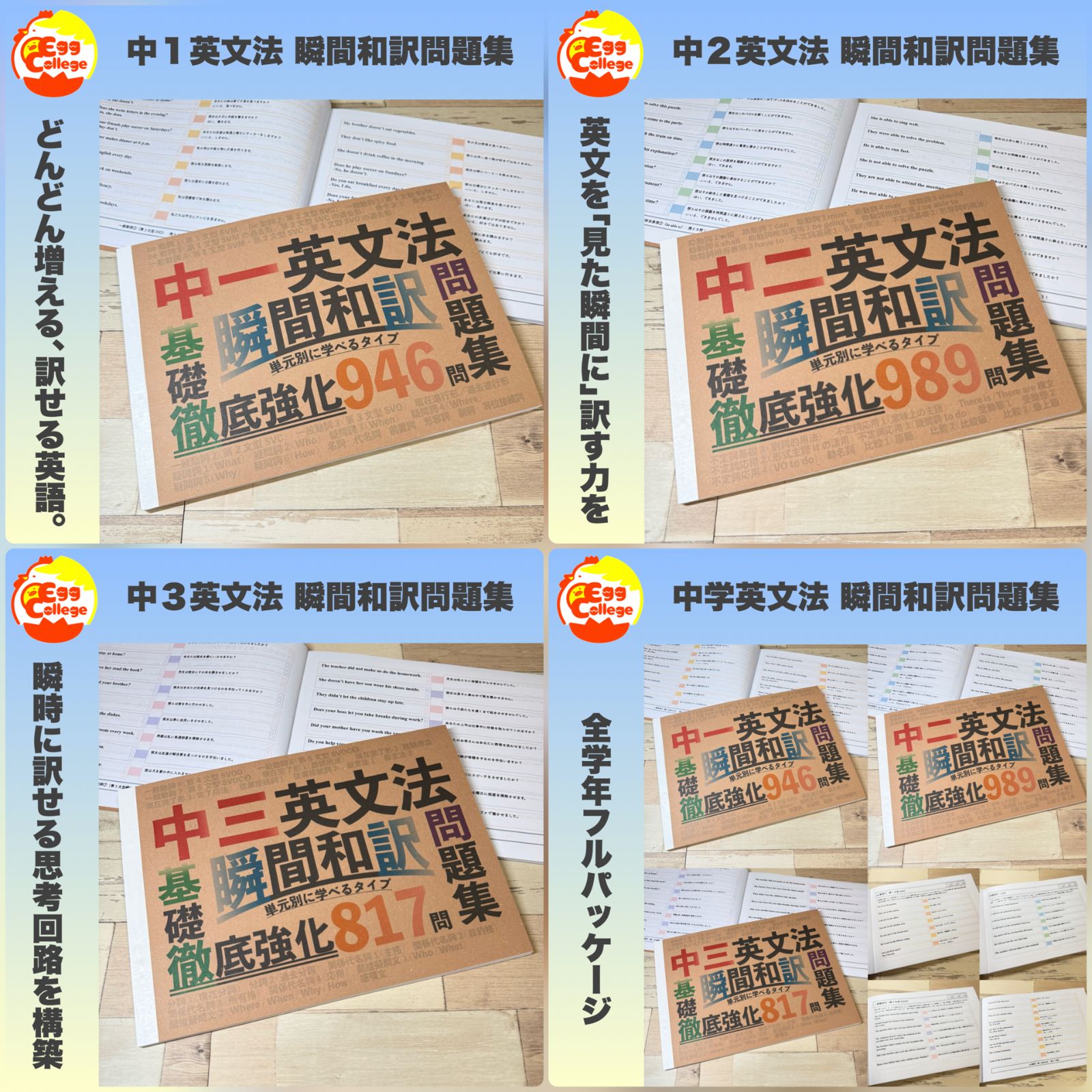 中一英文法 瞬間和訳問題集 中学1年生 中学英語 中学生 テスト 復習