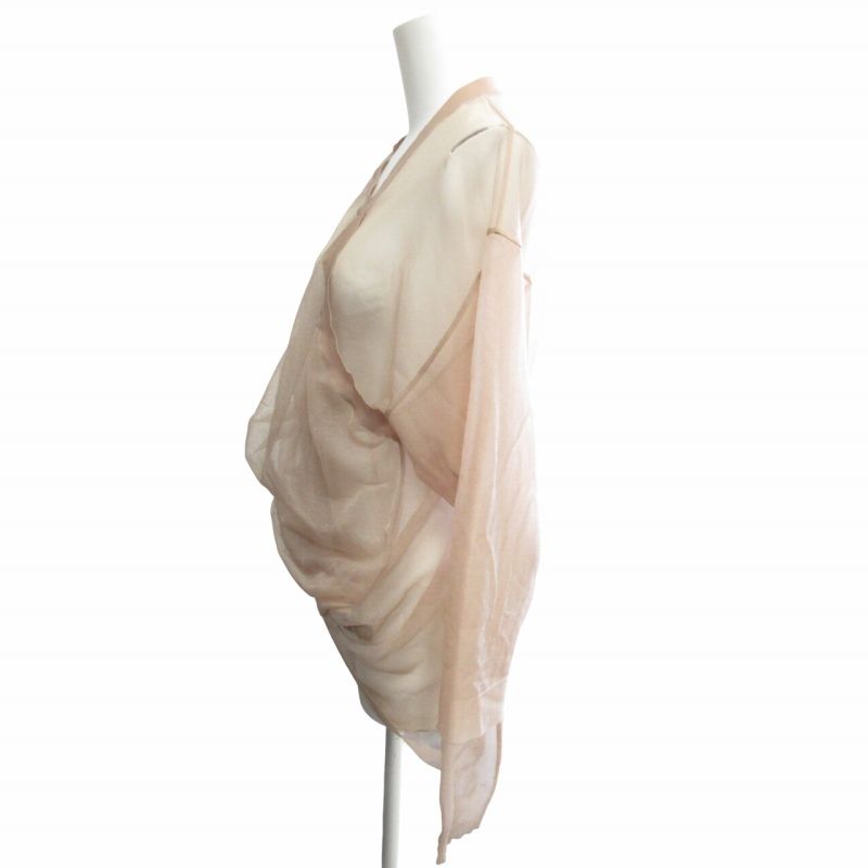 IRENE シアー アシンメトリー トップス アイレネ IRENE 美品 Vネックシアートップス 22S81002 長袖