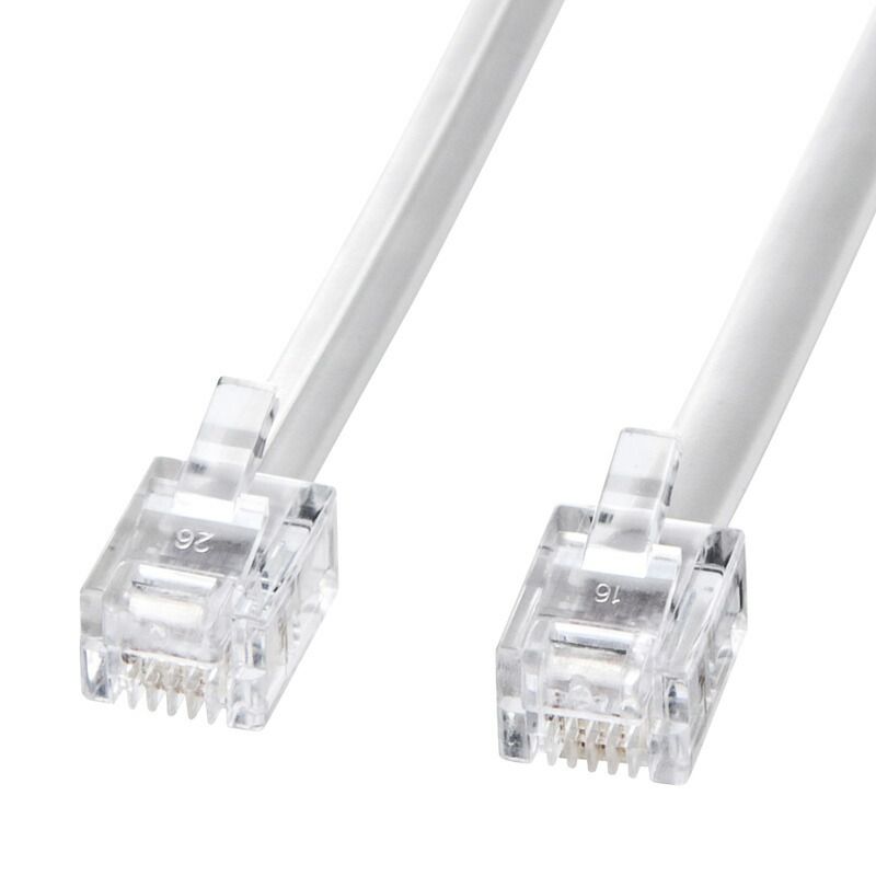 （まとめ買い）サンワサプライ モジュラーケーブル ホワイト 5m TEL-N1-5N2 【×3セット】