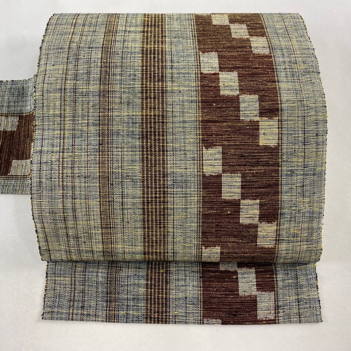 開き名古屋帯 美品 逸品 正絹 紬の名古屋帯 正絹 未使用 中古 開き