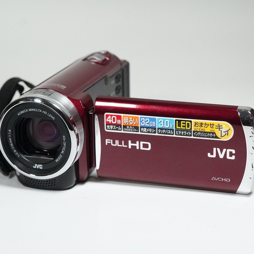 JVC Victor Everio GZ-E265-R レッド ビデオカメラ 動作OK 1週間保証 /9745 - メルカリ