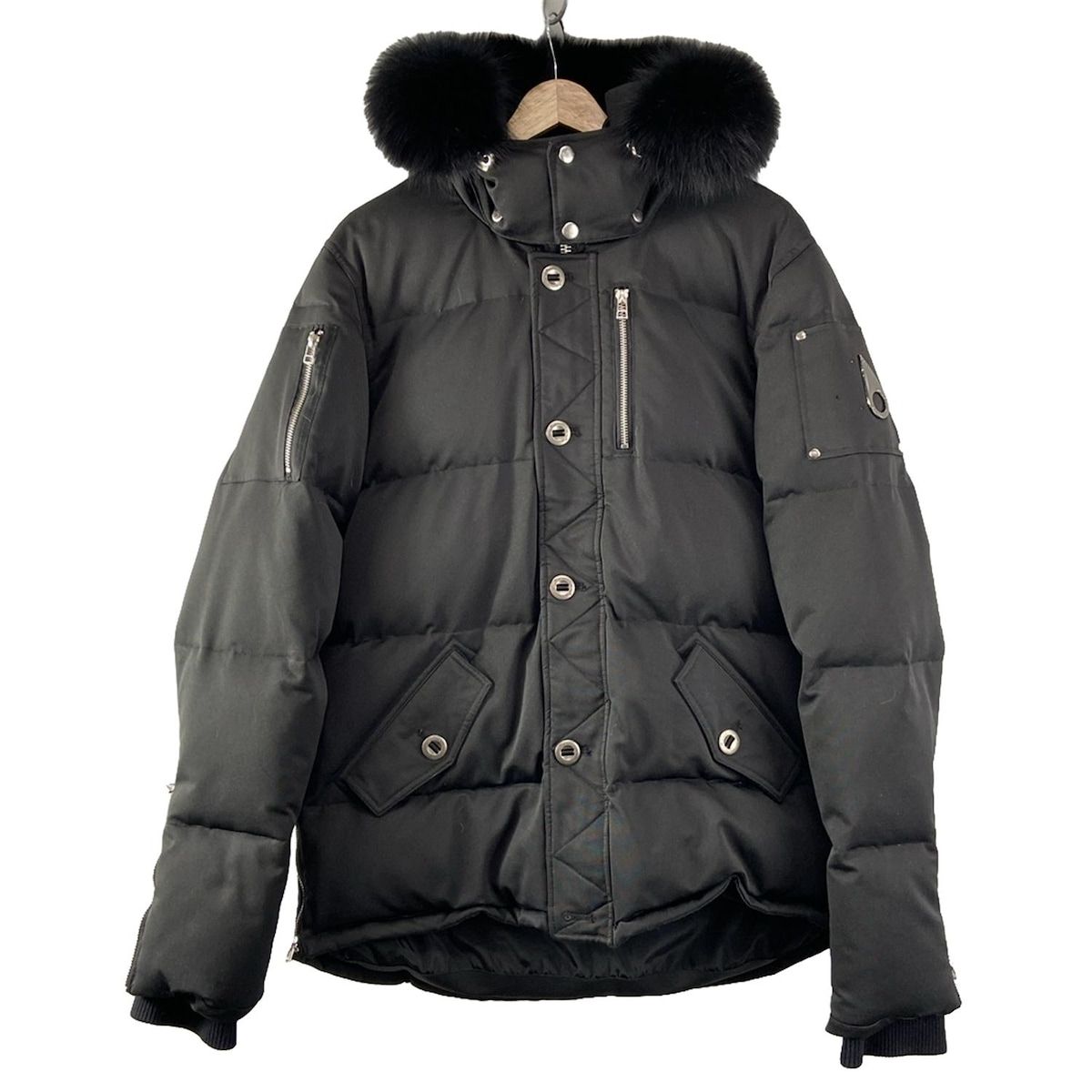 MOOSE KNUCKLES ムースナックルズ ダウンジャケット サイズXL|TG メンズ - 黒 長袖|ブルーフォックス|ジップアップ|冬