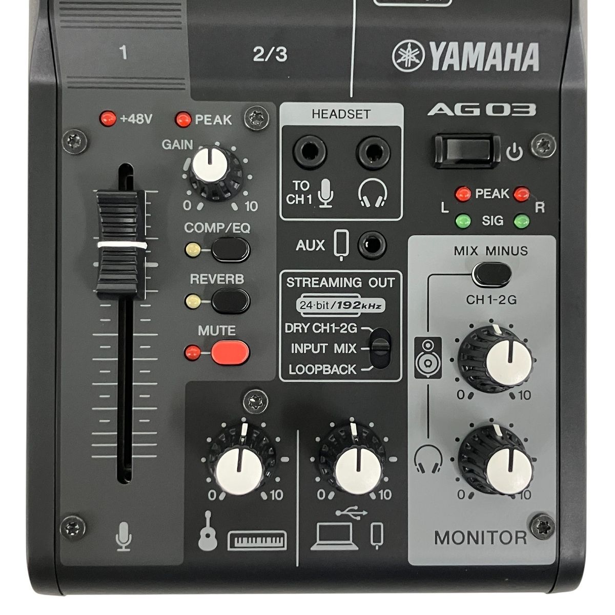 YAMAHA AG03 MK2 ライブ ストリーミング ミキサー オーディオ