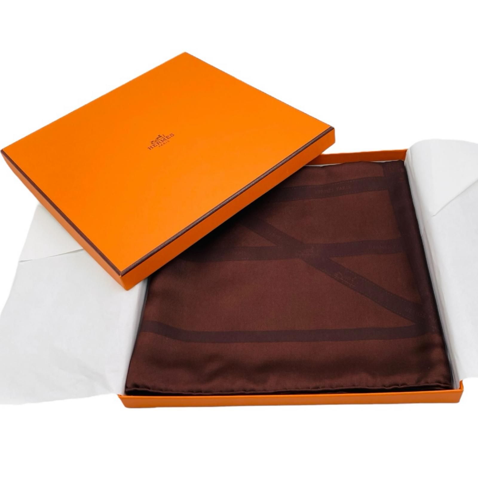 エルメス HERMES カレ 90 スカーフ シルク ブラウン系