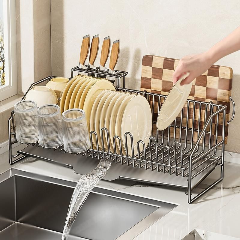 包丁立て 水を自動で流すトレー付き