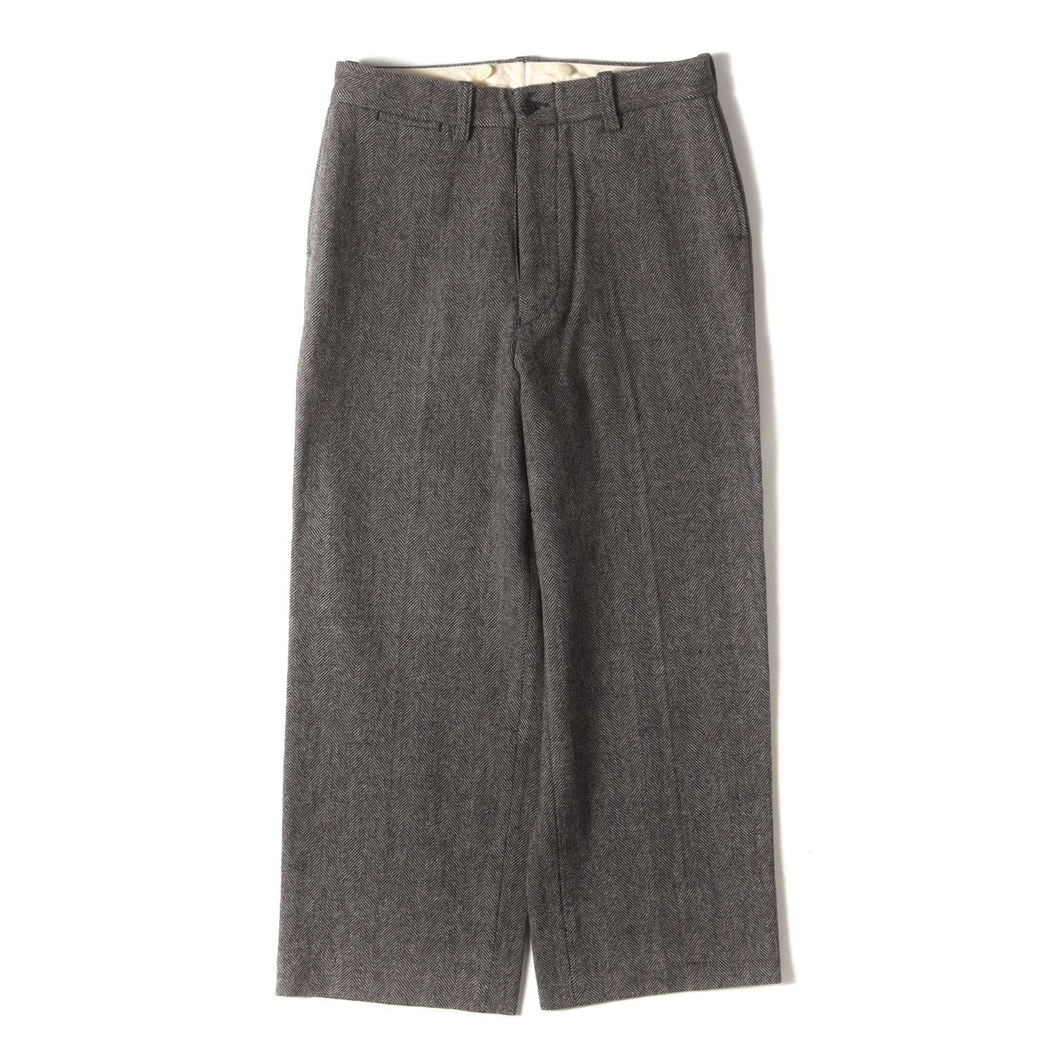AT LAST & CO スラックス 32 ダークグレー At Last & Co Cotton Trousers 32