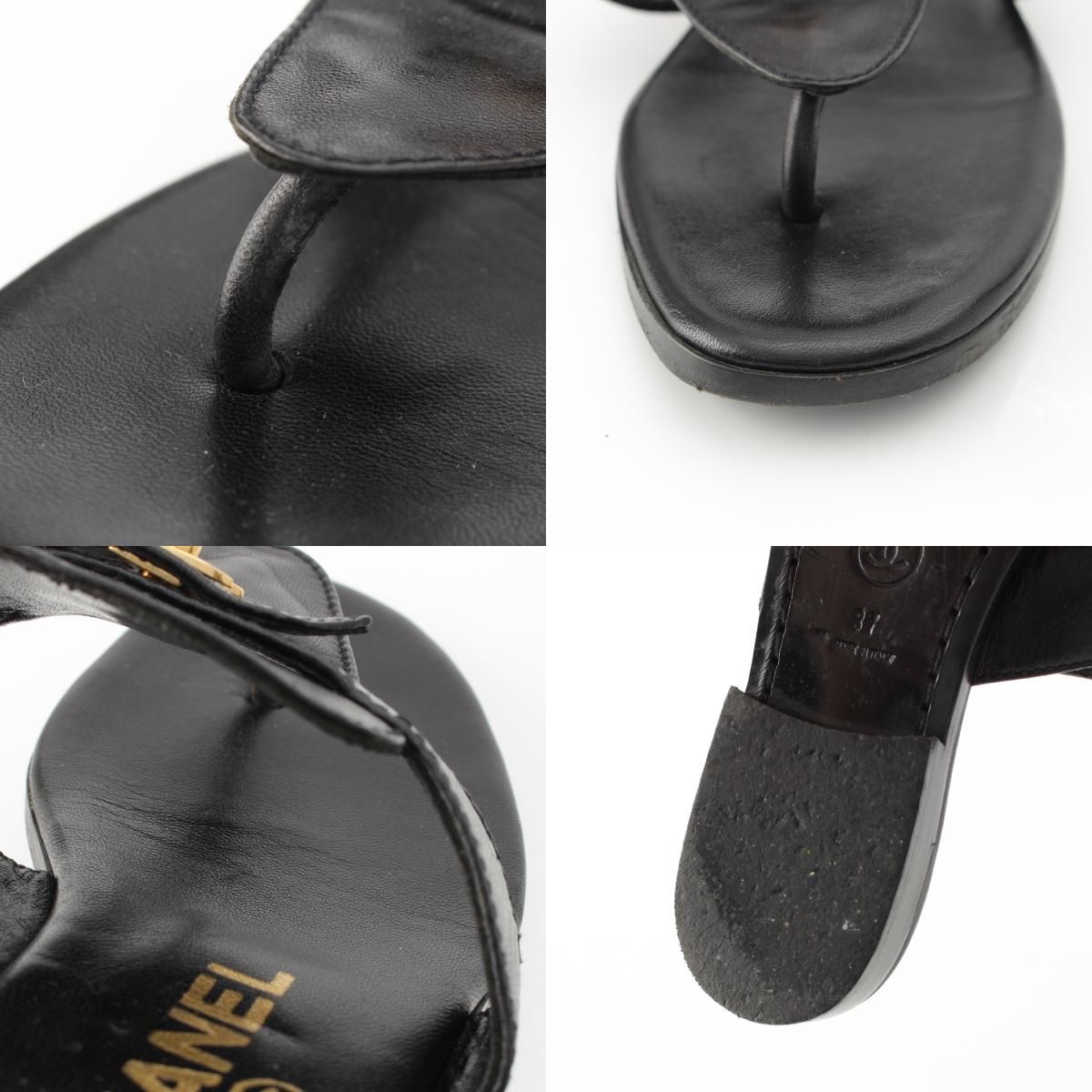 シャネル 96P レザー ヴィンテージ ターンロックココマーク サンダル  