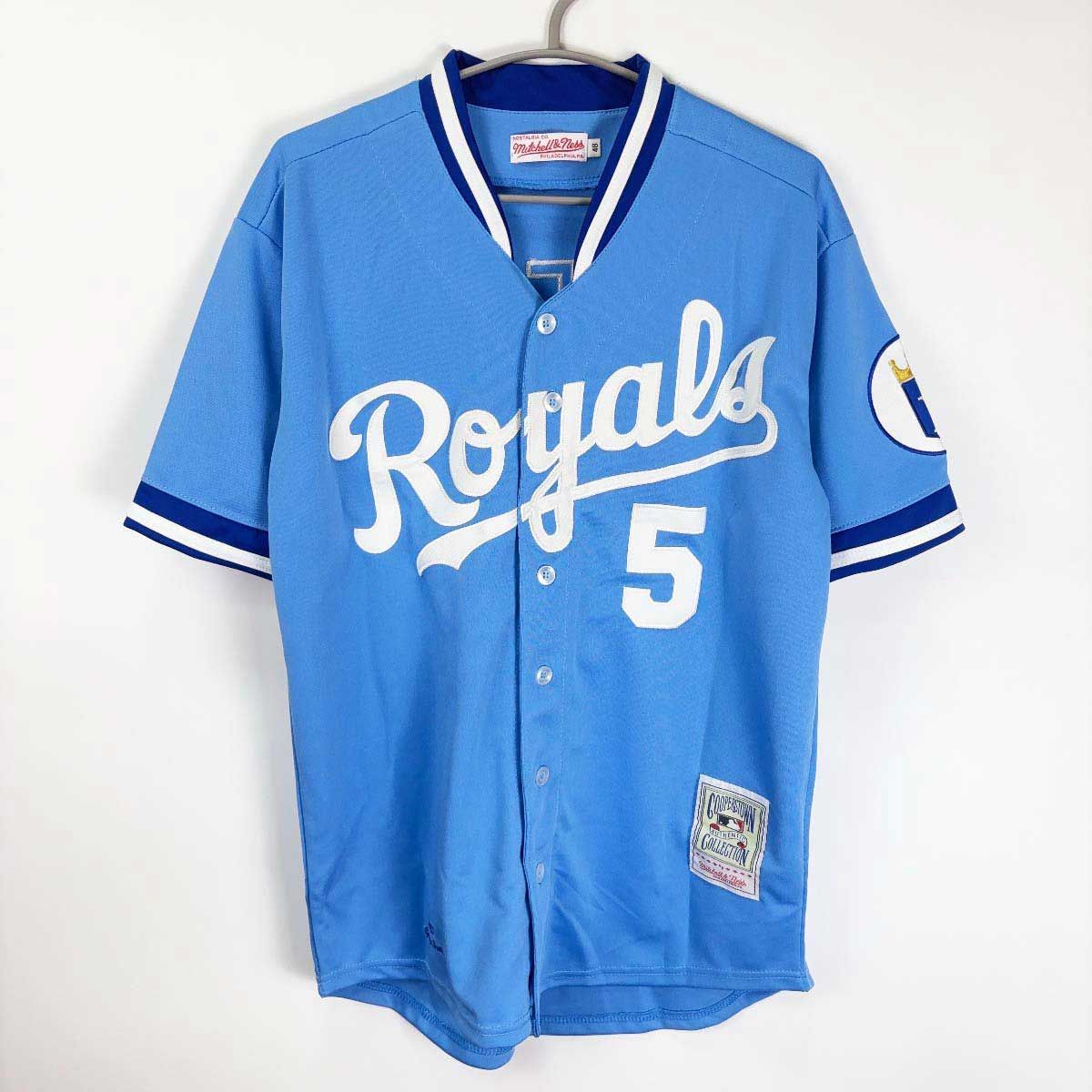 USA正規品 【L】Mitchell&Ness ミッチェル&ネス MLB 公式 カンザスシティ s ロイヤルズ BPジャージ #16 Vネック 青 ユニフォーム MITCHELL & NESS ミッチェルアンドネス カンザスシティ