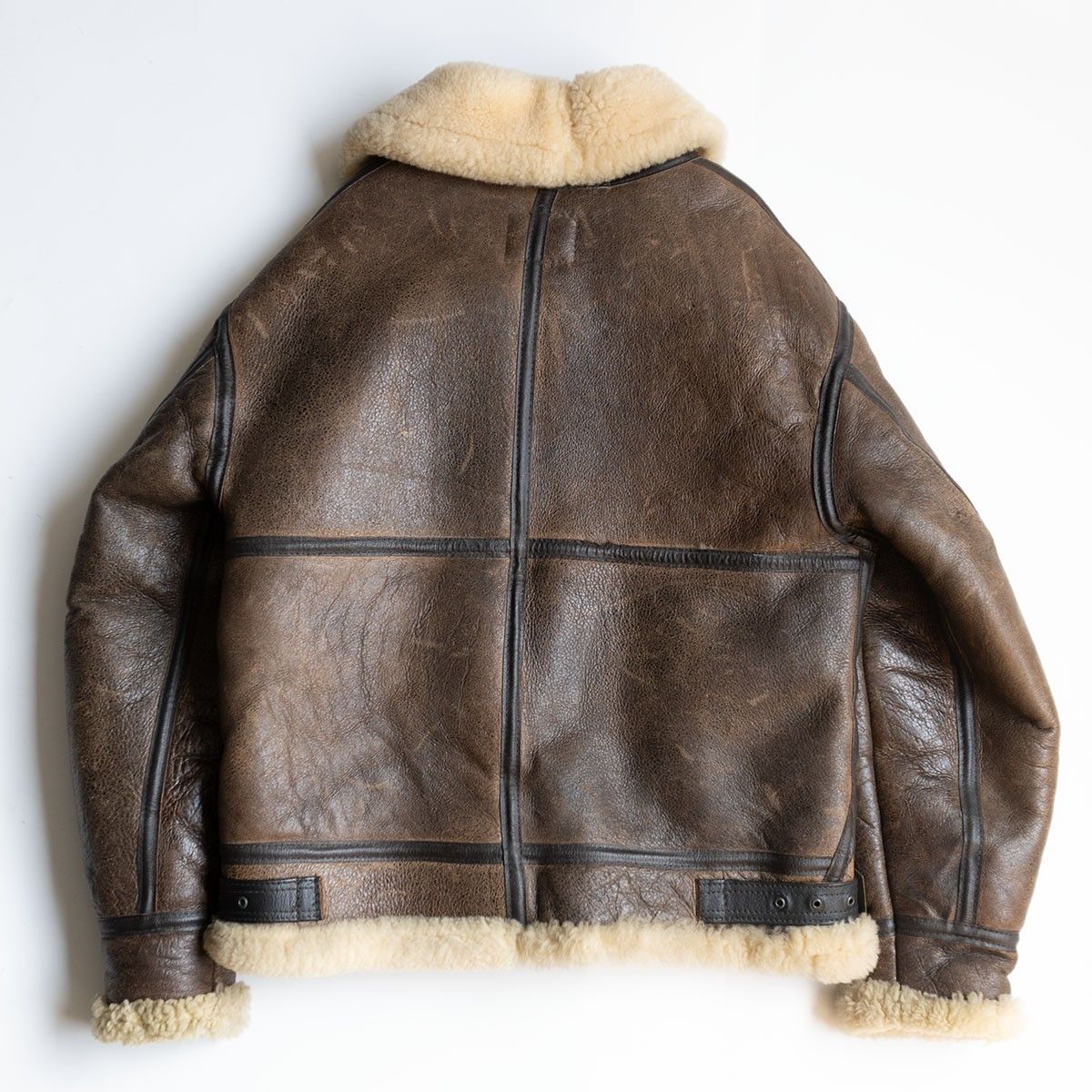 AVIREX B-3 ムートンボンバージャケット 38 ブラウン アヴィレックス フライト レザー ジャケット 25090403