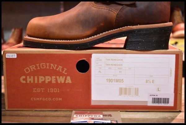 8.5E 箱付 未使用 黒タグ】Chippewa チペワ エンジニア 1901M05