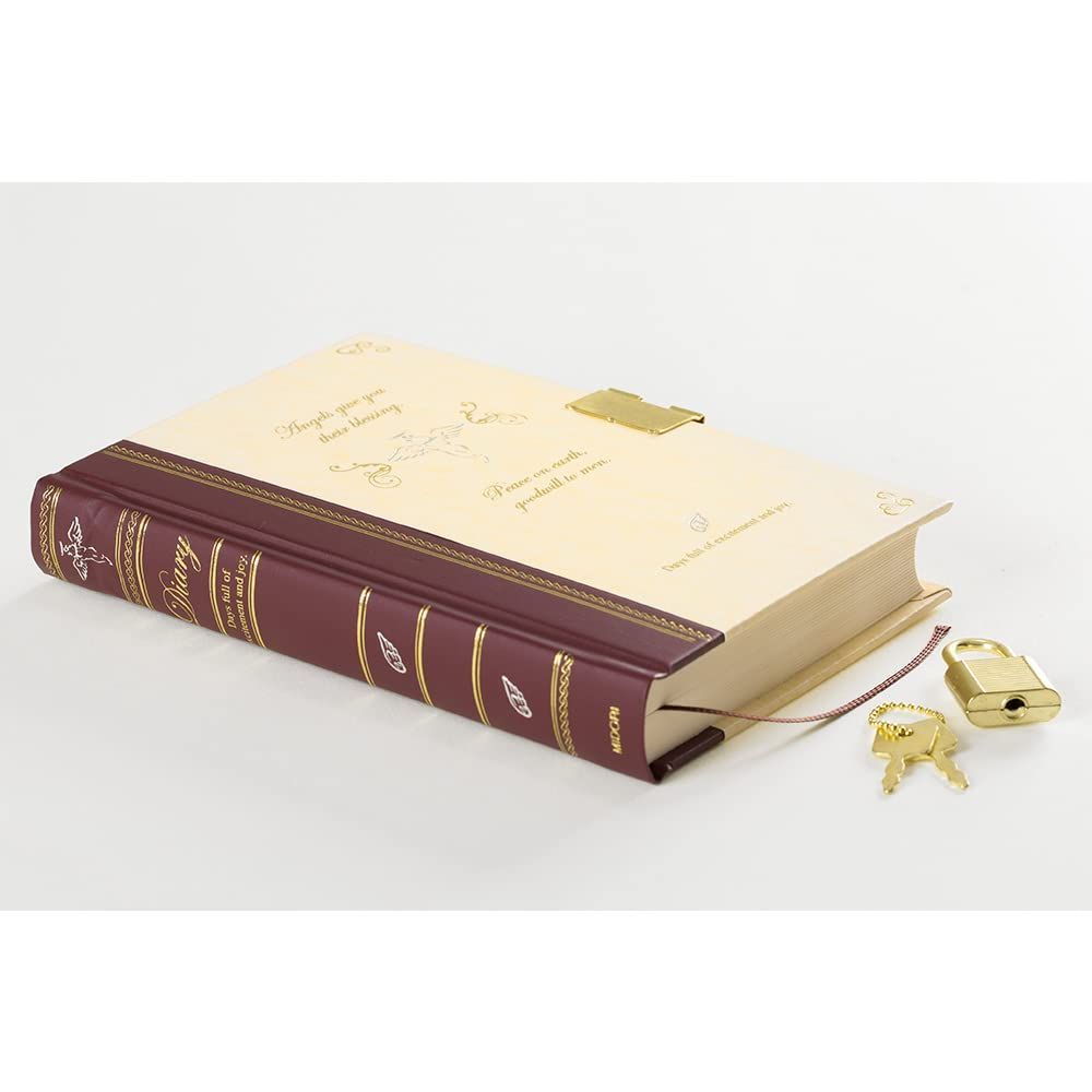  鍵付 日記 天使柄 ミドリ 日記帳 ダイアリー 手帳 日記 家計簿