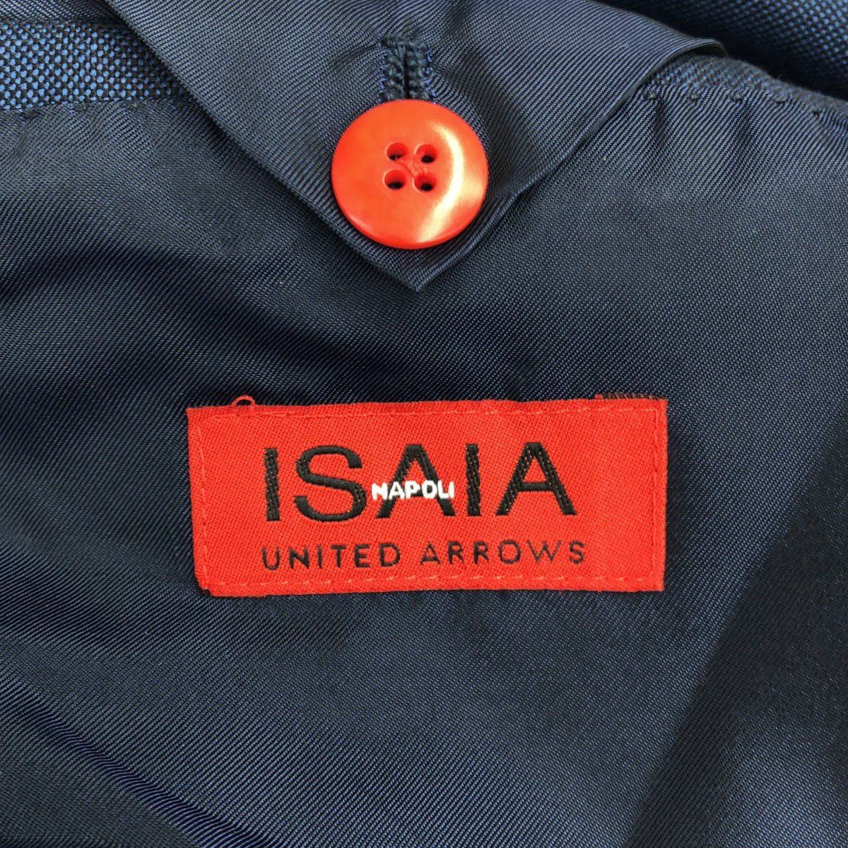 ISAIA イザイア チェック柄ウールテーラードジャケット ネイビー