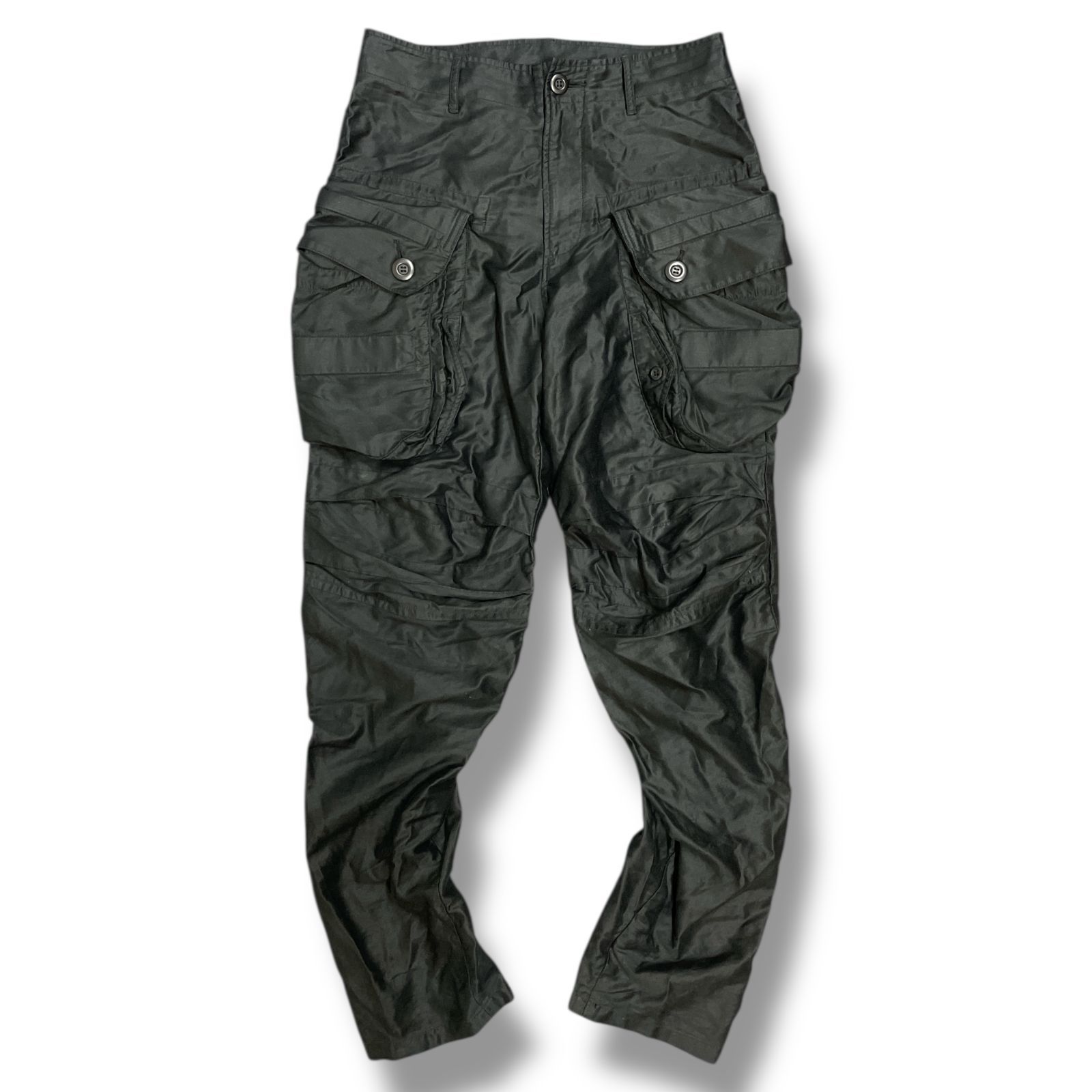 JULIUS 10SS Gas Mask Cargo Lyocell ガスマスクカードパンツリヨセル ユリウス ブラック 1 93559A5