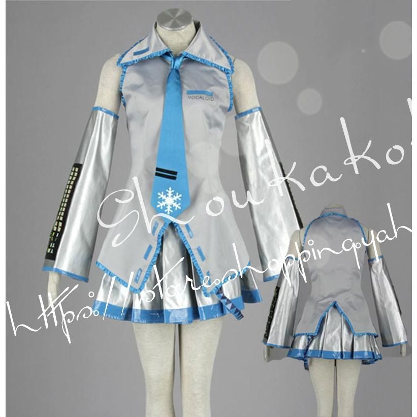 子供用大人用 VOCALOID ボーカロイドシリーズ 風 シルバーの初音ミク1代 コスプレ衣装ウィッグ 変装 仮装 コスチューム 撮影 祭り