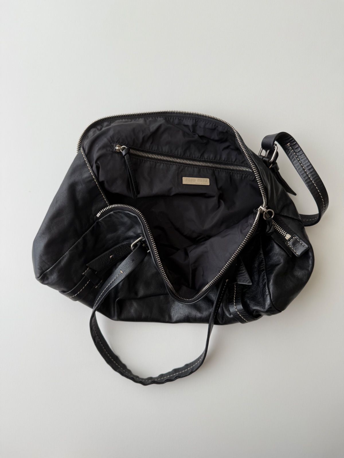 2000s MIU MIU STITCH LEATHER HAND BAG ミュウミュウ 2000年代