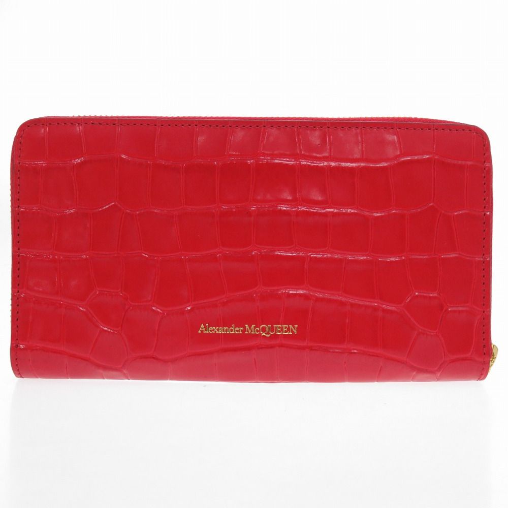 未使用 アレキサンダーマックイーン 長財布 スカル ラウンドファスナー