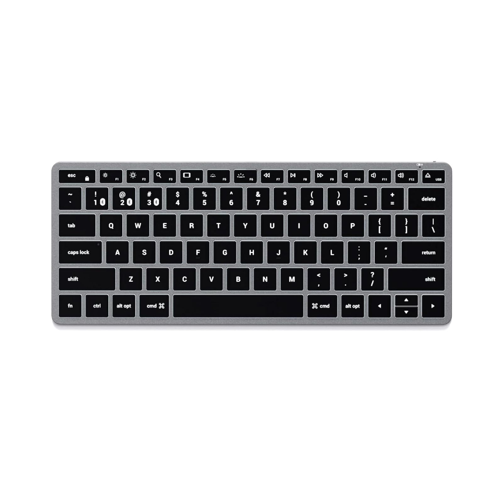 新品 Satechi スリム X1 Bluetooth キーボード ワイヤレス マルチペア バックライト 1ゾーン US 配列 (シルバー) (iMac MacBookなど2012以降 Macデバイス対応 iPad キーボードとしても使用可)