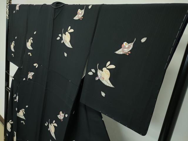 平和屋本店■極上　小紋　兎　黒地　金彩　逸品　未使用　CZAA2770s5 平和屋本店□極上 小紋 兎 黒地 金彩 逸品 未使用 CZAA2770s5 - メルカリ