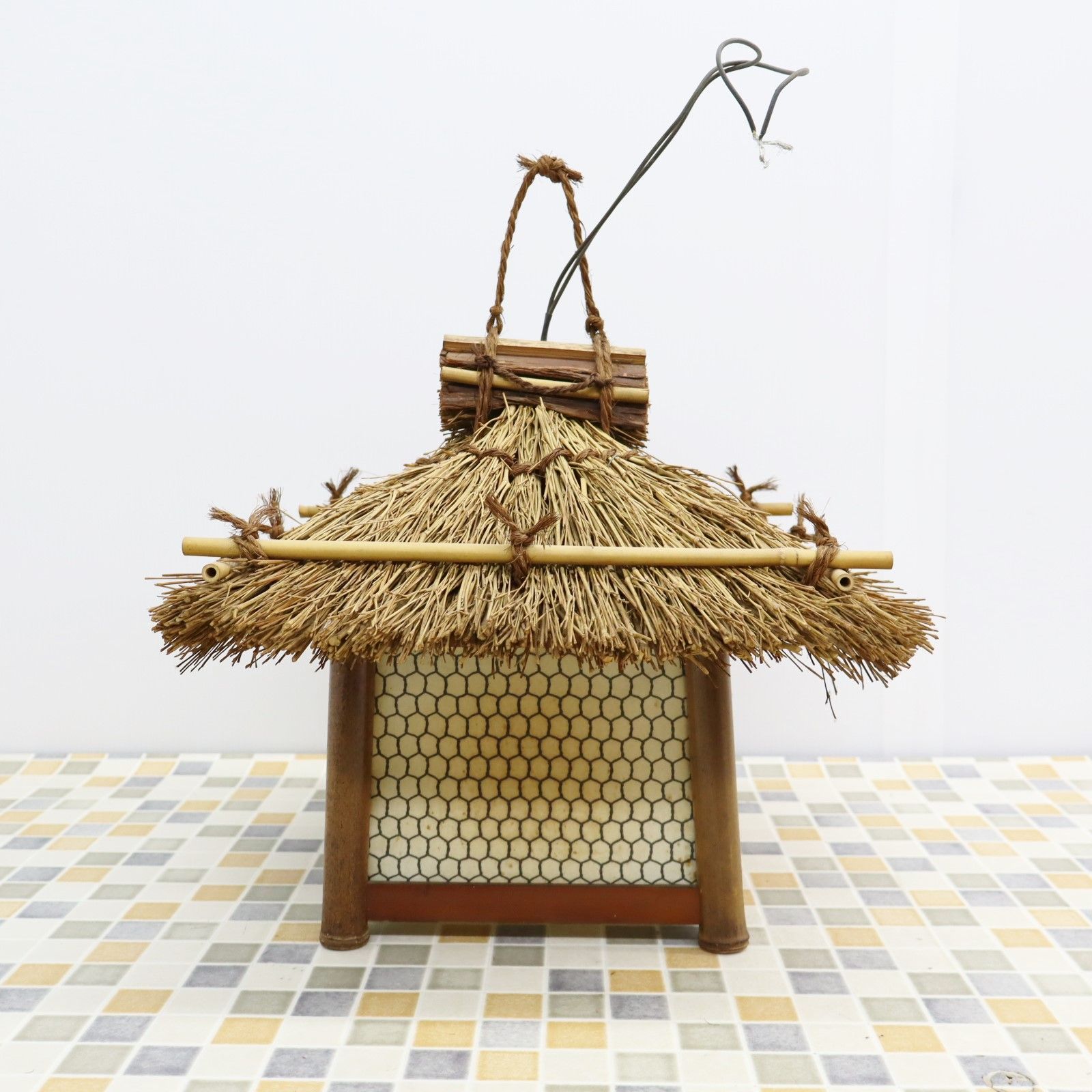 天井照明 和照明｜竹細工 照明器具 吊り灯籠｜和風 レトロ ｜居酒屋