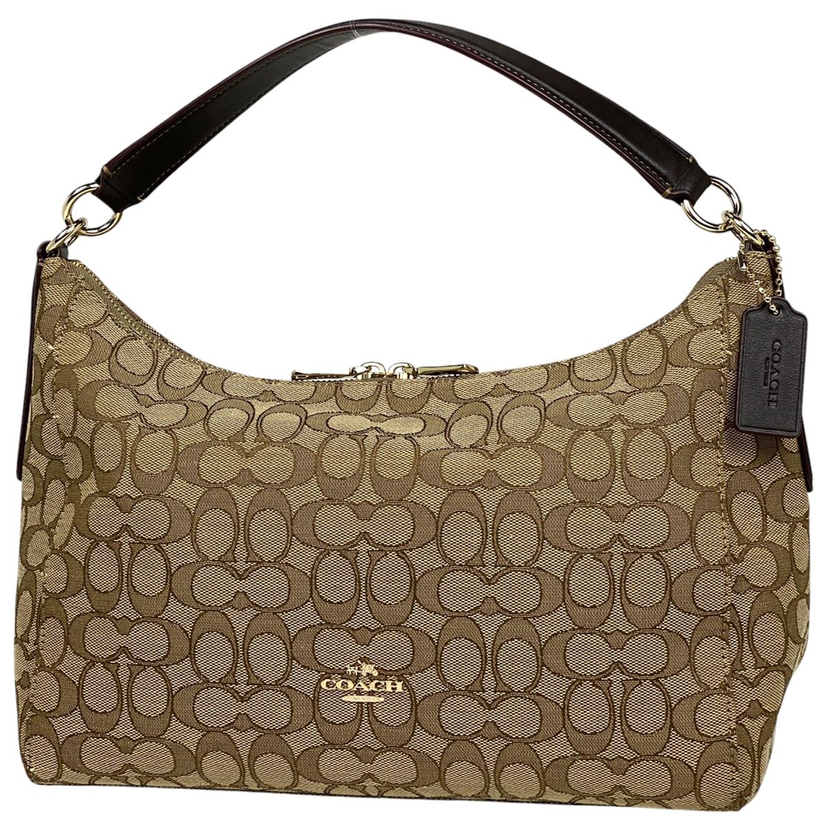 コーチ COACH シグネチャー ハンドバッグ 2WAY ショルダーバッグ ホーボー ハンドバッグ キャンバス ベージュ ブラウン F54936 レディース