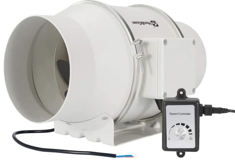 Hon-amp-Guan ダクトファン インバータダクトファン インボイス制度登録店 省エネ 塗装ブース用換気扇 110V～240V 無段階調速スイッチ付き 産業用排風機 中間取付 丸形タイプ