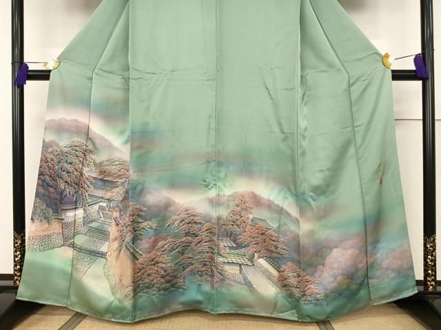 平和屋着物○染織界の匠 村松祥三 色留袖 手描き 東大寺 二月