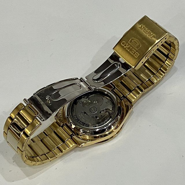 セイコー SEIKO 腕時計 セイコー5 7S26-02T0 自動巻き 裏スケ ゴールド 