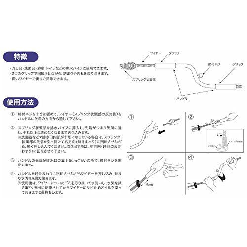 カクダイ パイプクリーナー 排水管洗浄用 長さ 15m 605-010-15 - 悠々