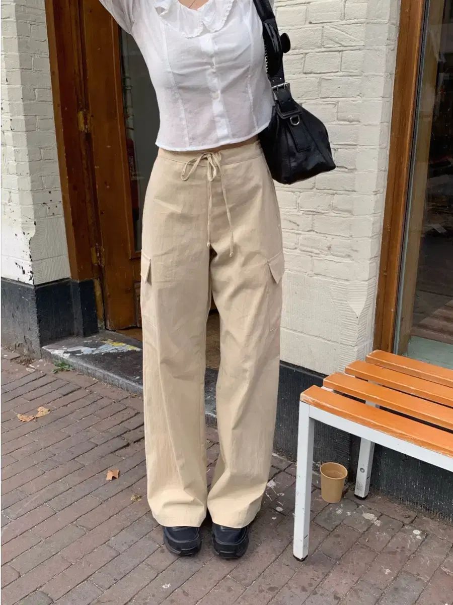 リース autumn オータム カーゴ バンディング パンツ ベージュ ショート