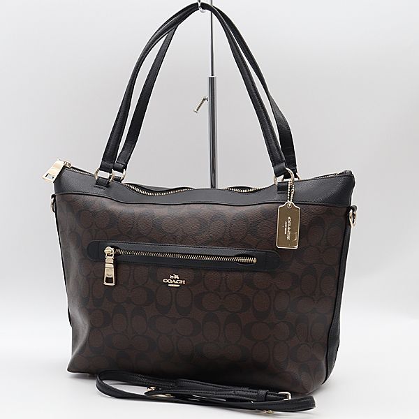美品 コーチ シグネチャー ブラウン F54690 2way トート/ショルダー