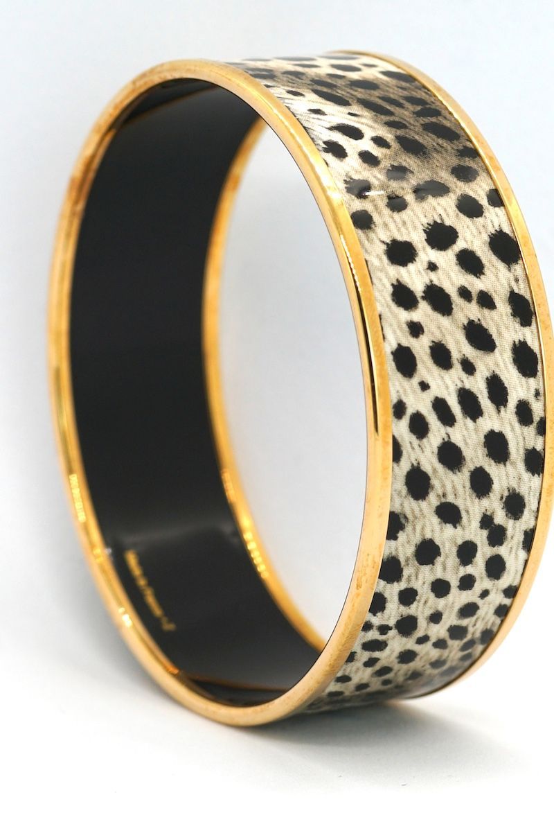 HERMESエルメス エマイユ七宝焼きブレスレット豹柄レオパード柄 美品