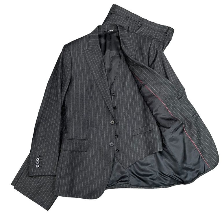 DOLCE&GABBANA SICILIA ストライプ3Pセットアップスーツ