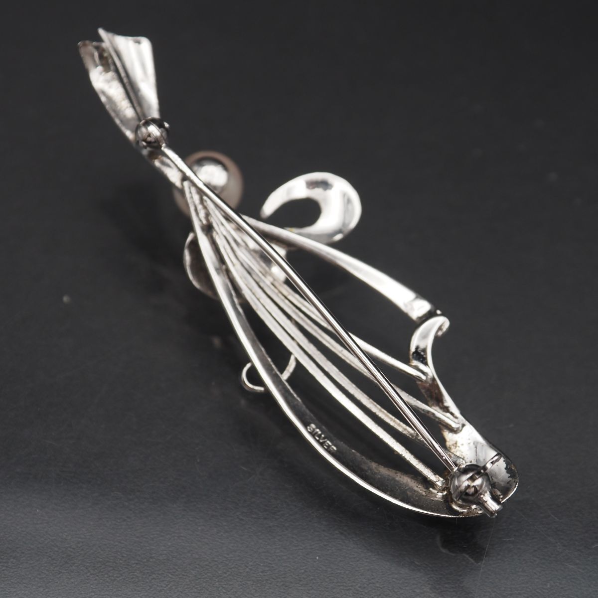 Mikimoto シルバー 真珠 ブローチ 本真珠 ブローチ Silver刻印有り 388 ミキモト/MIKIMOTO 本真珠 パール