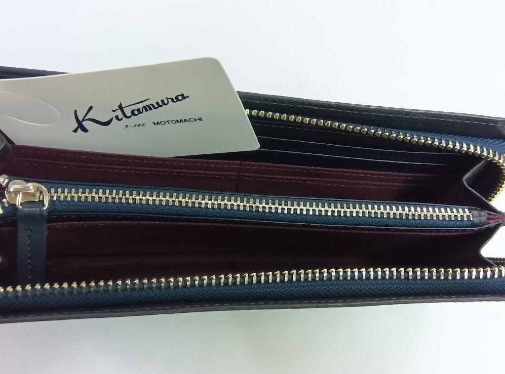 未使用！Kitamura/キタムラ☆レザー・長財布 ダークブルー 長財布