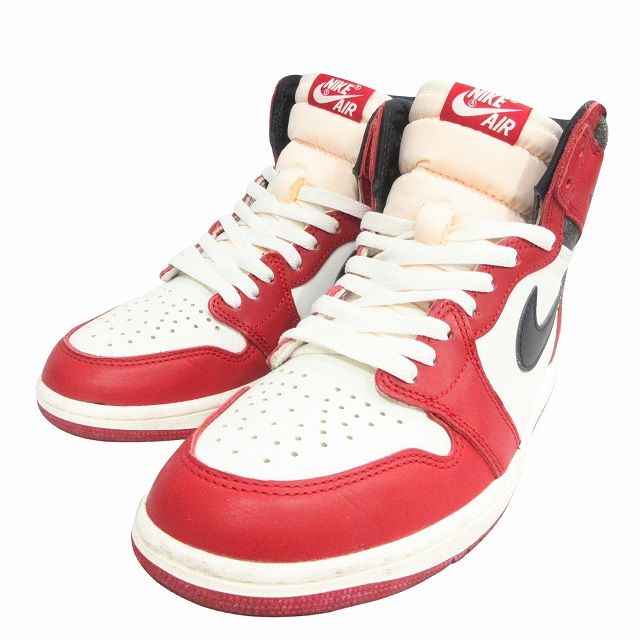 Nike Air Jordan 1 赤/白 レザー シューズ 本体 ナイキ AIR JORDAN 1 RETRO HIGH OG レザー ハイカット