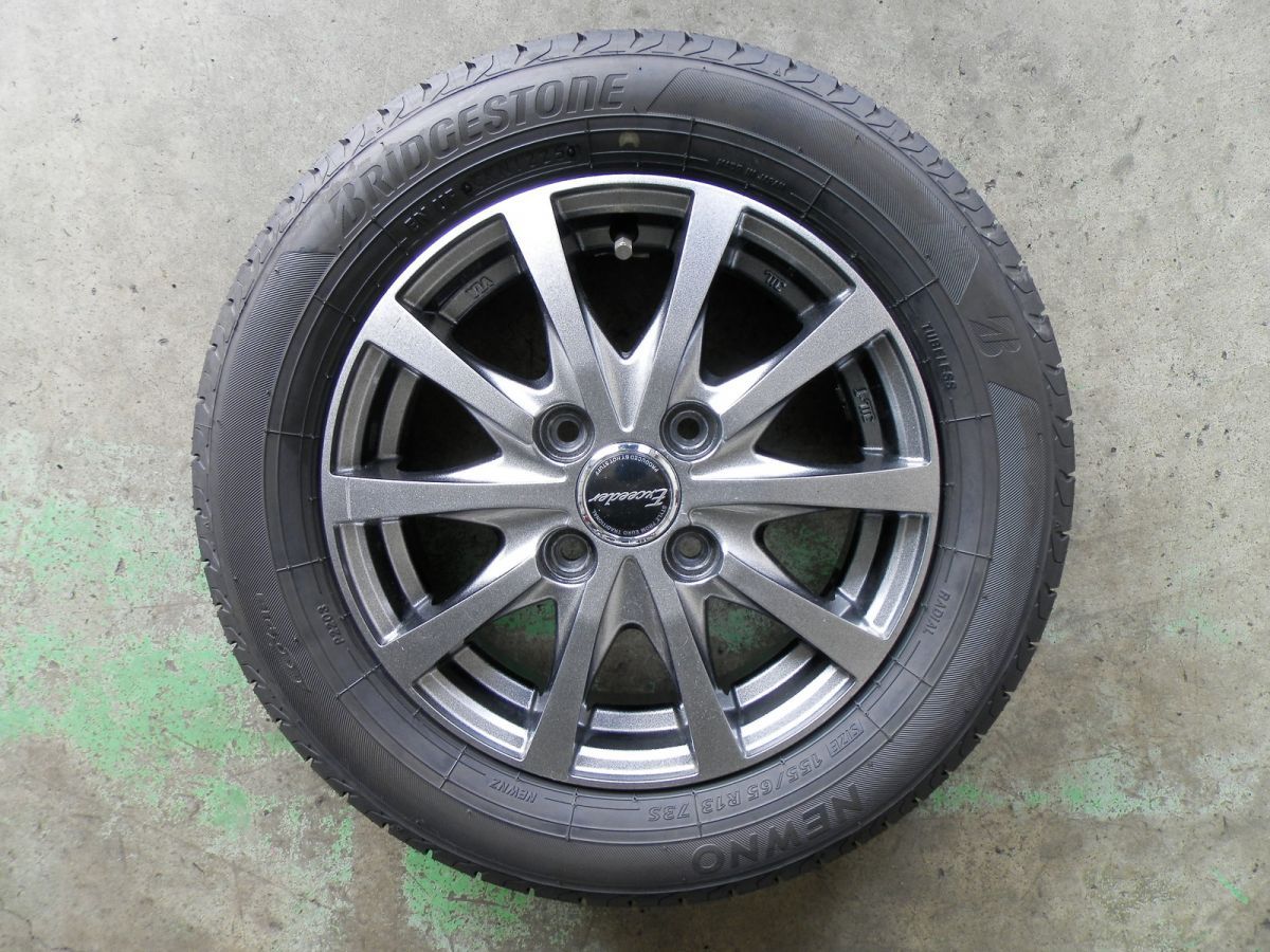 ワゴンR EXCEEDER 13インチ 社外アルミホイール付ラジアルタイヤ 4本SET 155 65R13 製 4.0J 45 4H 100 軽自動車