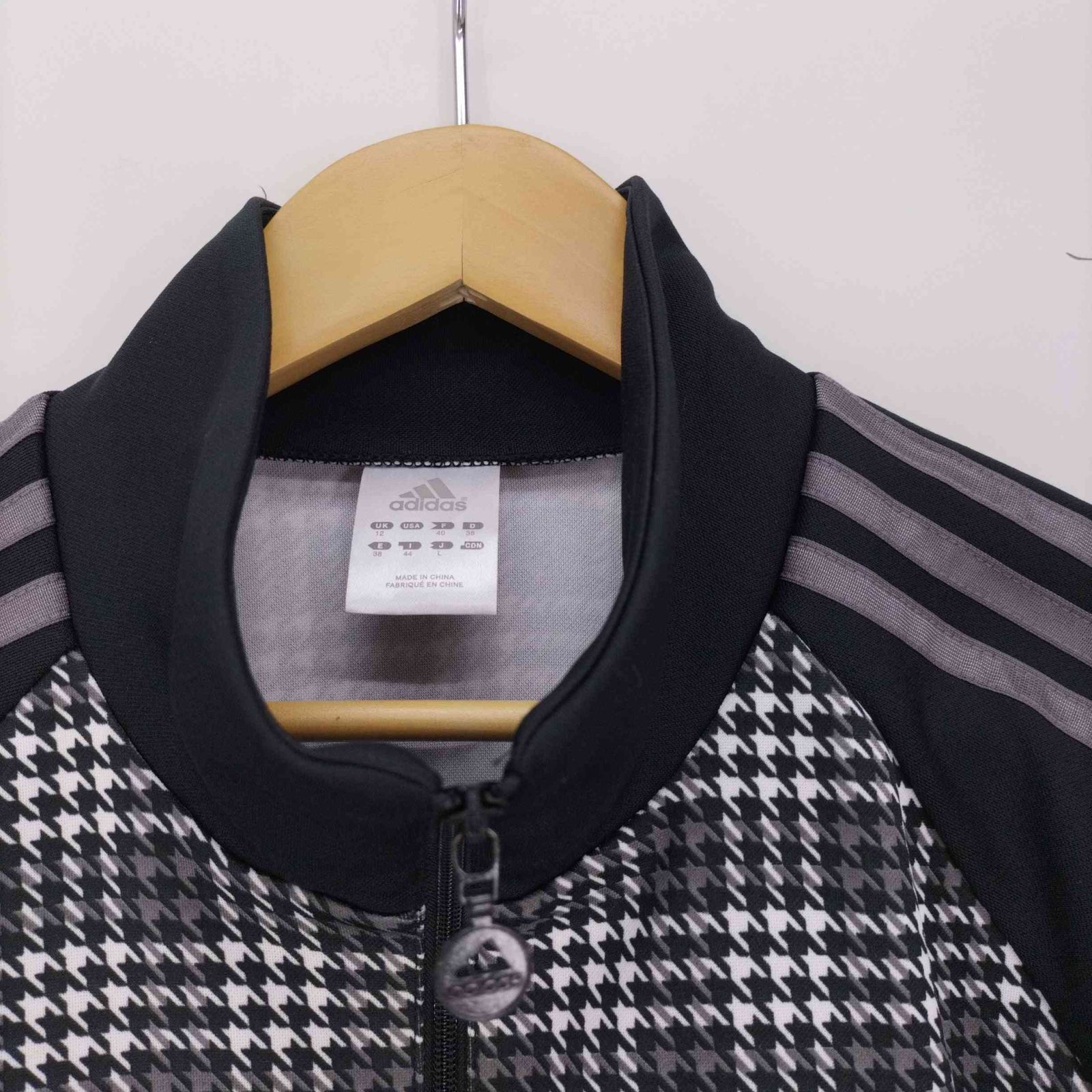  アディダス 千鳥格子柄 トラックジャケット アディダス adidas 千鳥格子 ウォームアップ ジャケット トラック
