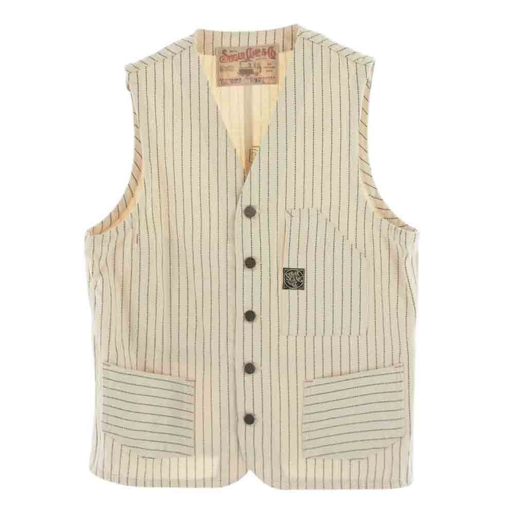 SUGAR CANE シュガーケーン ベスト LOT022 ホワイト ウォバッシュ 