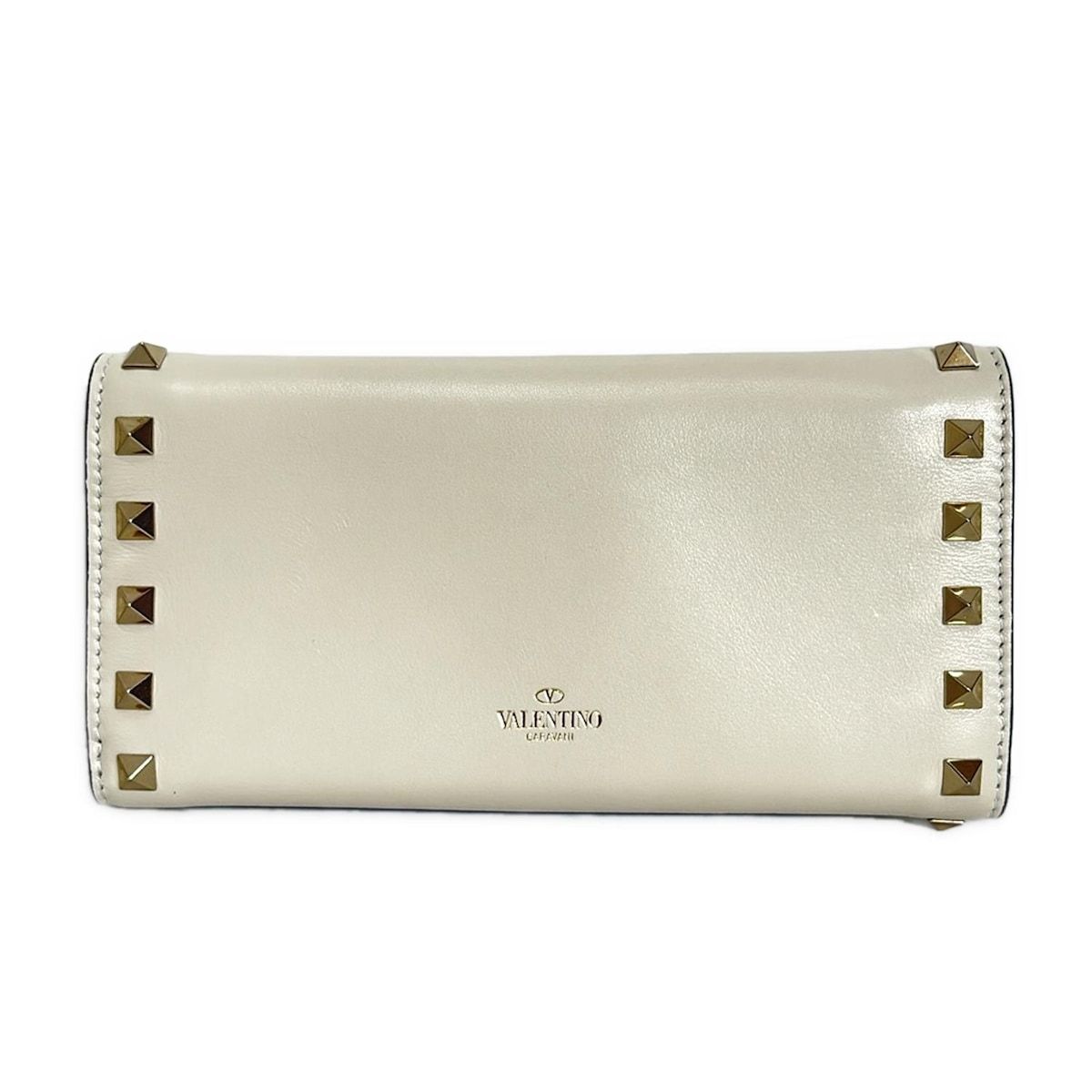 VALENTINOGARAVANI バレンチノガラバーニ 長財布 ロックスタッズ IW2P0459BOL アイボリー スタッズ レザー