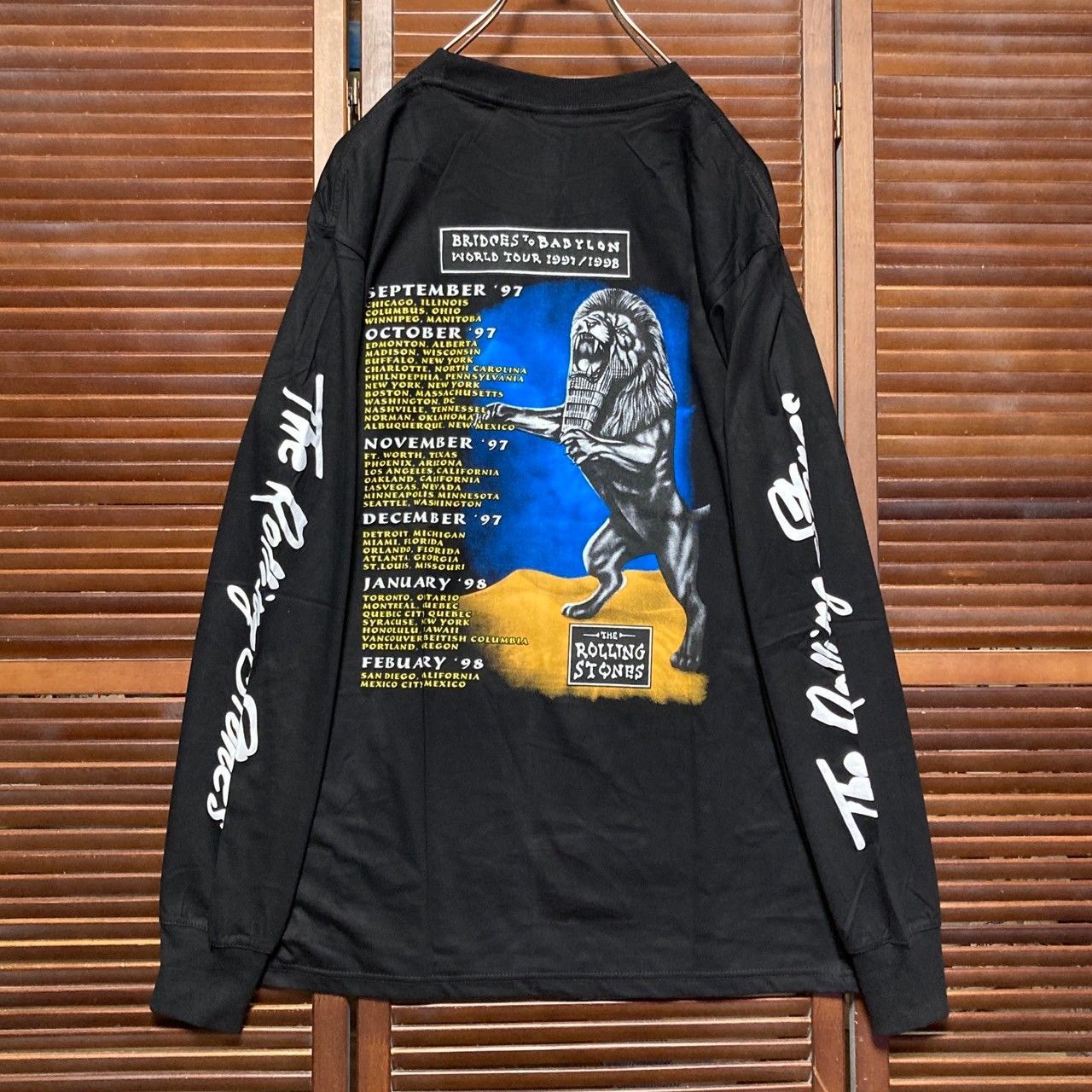 【希少/美品】Rolling Stones 長袖バンドTシャツ ローリングストーンズ ROLLING STONES 黒 長袖 Tシャツ tee ロン