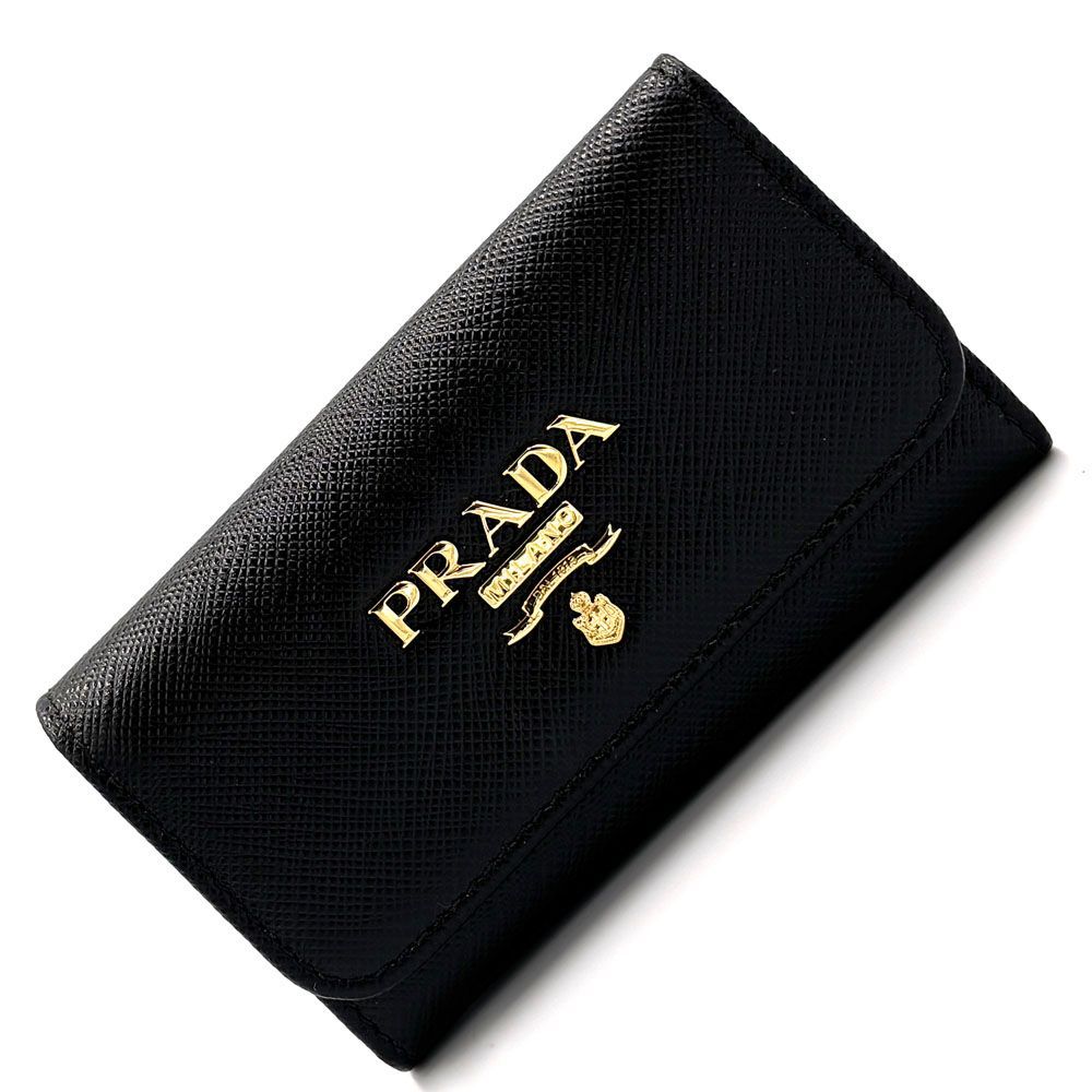 プラダ PRADA サフィアーノ 6連キーケース ブラック ゴールド