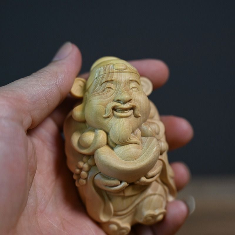 布袋様 オブジェ 木製 木彫 開運 運気 風水 仏像 神様