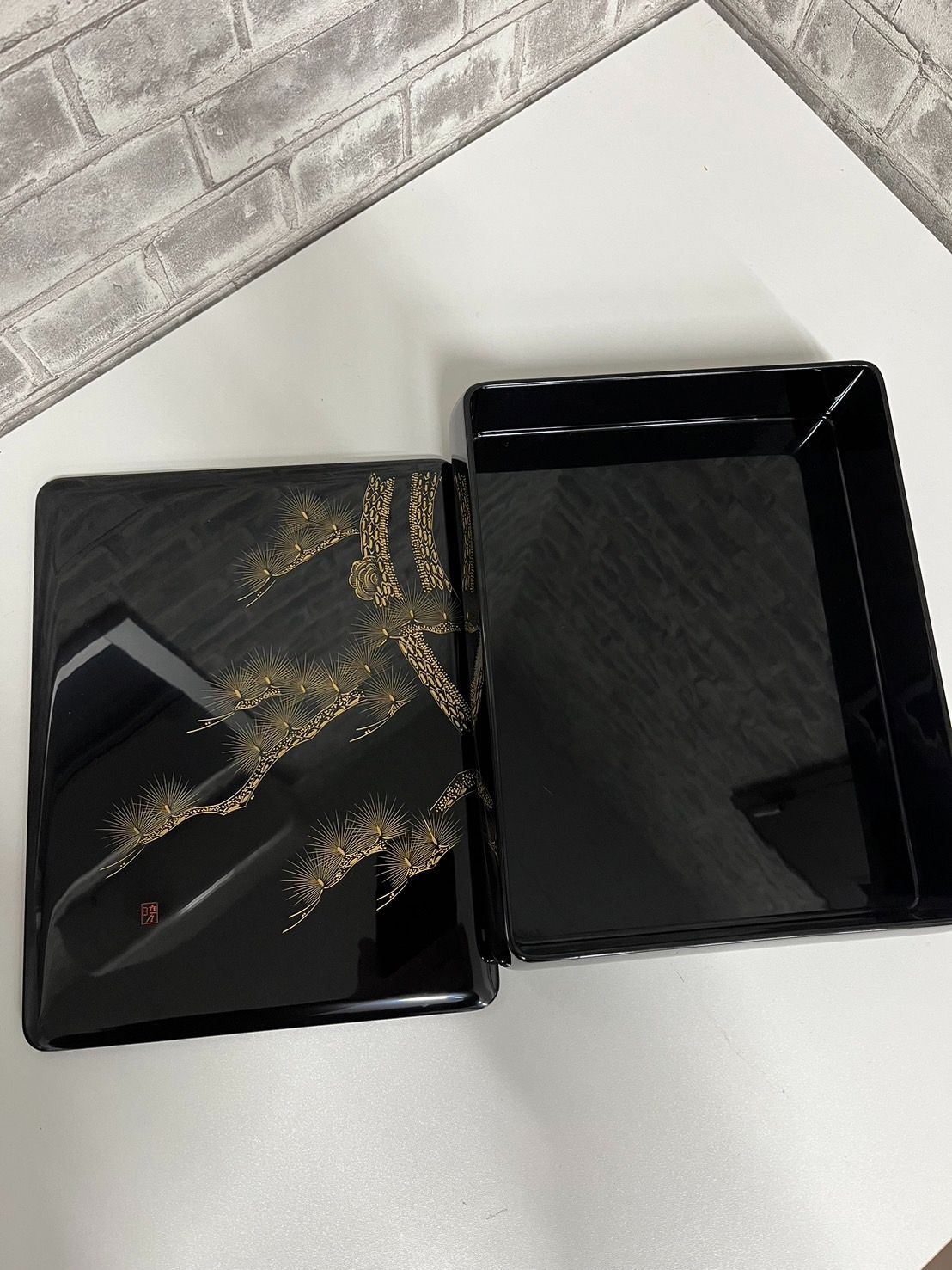 天然木漆塗り漆器 輪島塗 注文 文箱 文具 硯箱 輪島塗 寿光作 硯箱 文