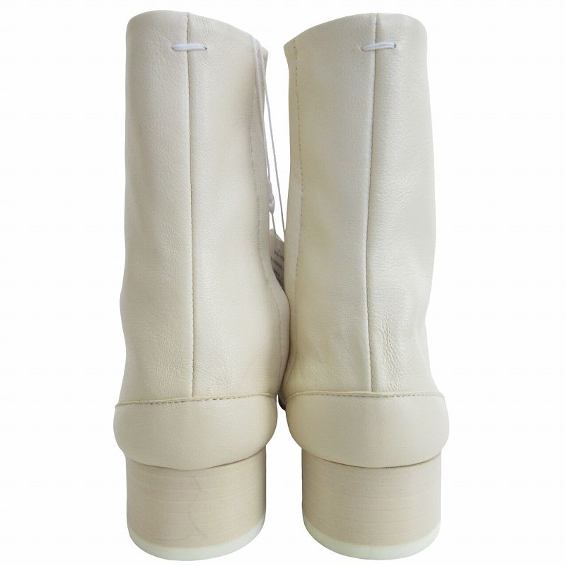 メゾンマルジェラ 22 Maison Margiela 22 タグ付 23SS TABI BOOTS ヴィンテージレザー タビブーツ ショートブーツ  足袋 3cmヒール 白 ホワイト クリーム 36 23.0cm S58WU0273 P3753 - メルカリ