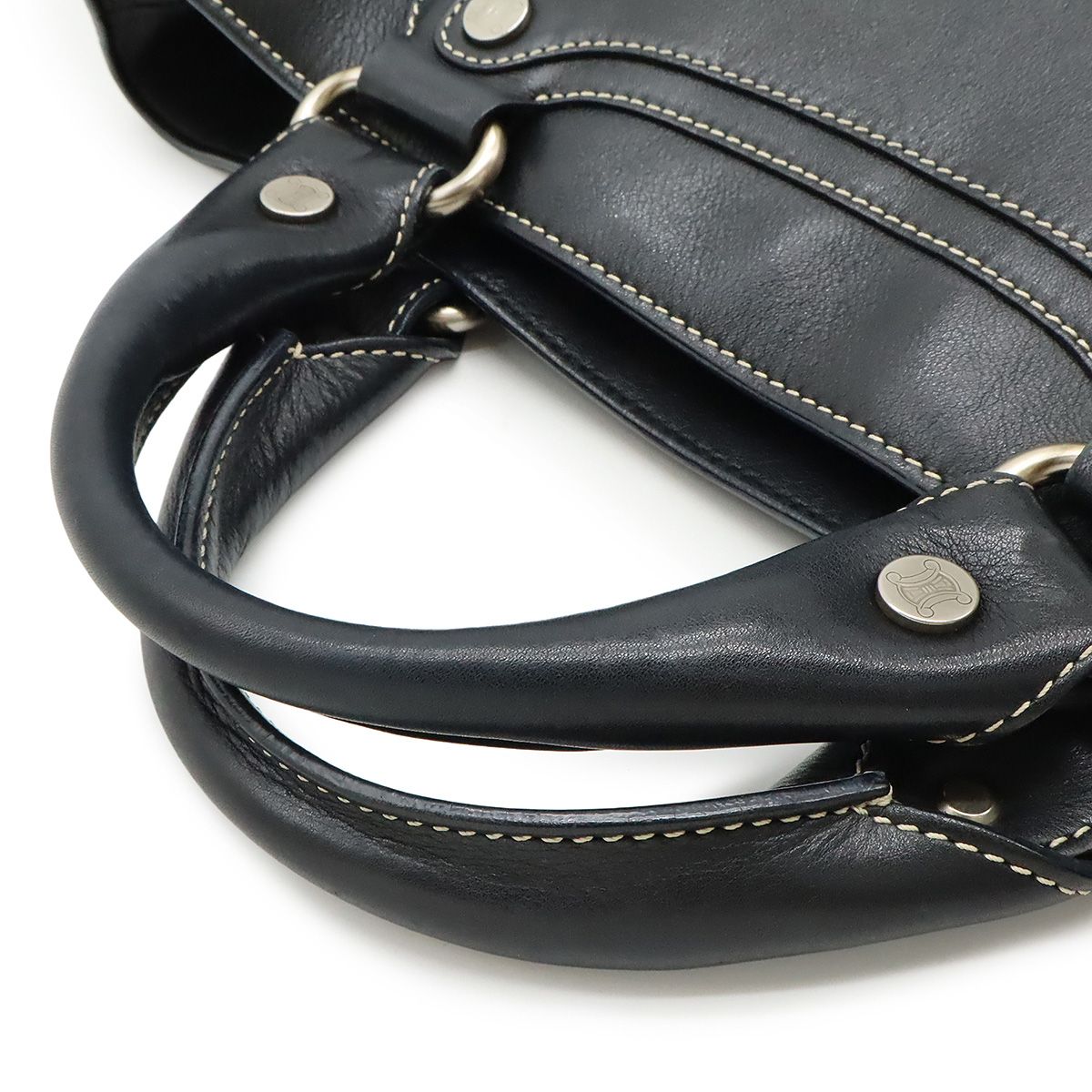 【CELINE】ハンドバッグ　ブギーバッグ　シルバー金具　レザー　ブラック. CELINE - 【CELINE】ハンドバッグ ブギーバッグ シルバー金具