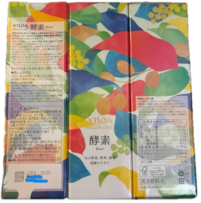 ARSOA アルソア ジオリナ酵素 2本セット 霊芝 ダイエット ゾンビ腸改善