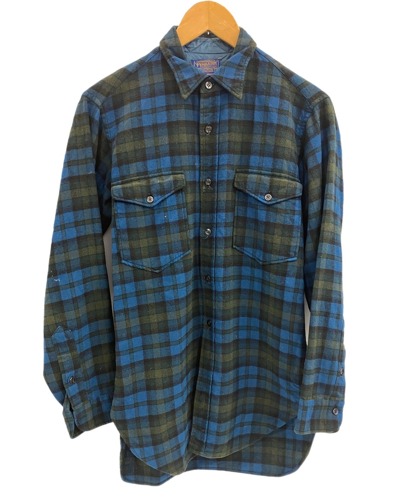 60s ペンドルトン pendleton オンブレ ウール シャツ 黒 茶 L 60s